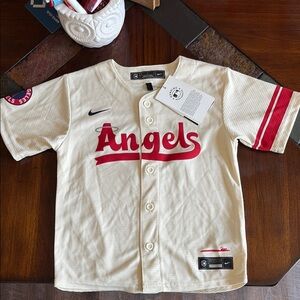Nike Kids Angels Cream and Red Jersey